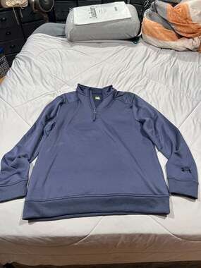 Under Armour Men's MTN Fleece 1/4 Zip Pullover Sweatshirt - Navy Blue Size Large